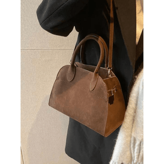 Zowie Doppelter Riemen Samt Tasche - Schultertaschen - Braun - Müller Mode